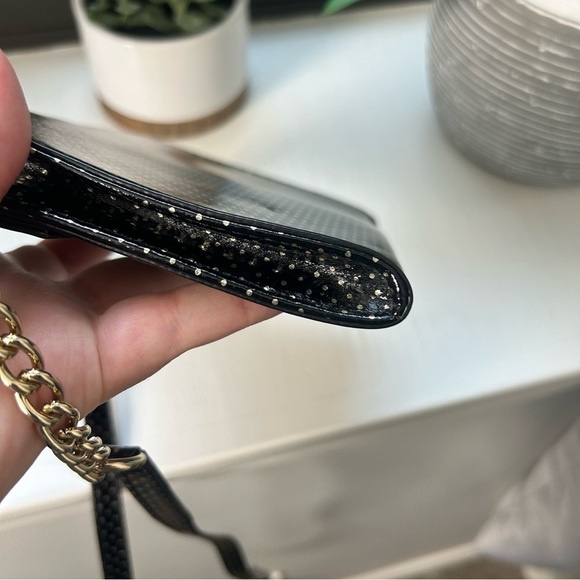 Kate Spade Lilac Street Black and Gold Polka Dot Envelope Crossbody - Picture 3 of 6